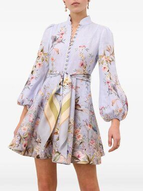ZIMMERMANN Rebellion button floral mini dress